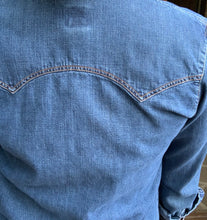 Load image into Gallery viewer, Vintage Denim Pearl Snap Shirt
