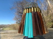 Load image into Gallery viewer, Leather Tassel Bullet Casing Earrings