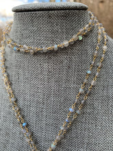 Load image into Gallery viewer, Natural Labradorite Rondelle Faceted wire wrapped