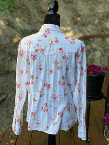 Vintage Floral Western Shirt with Pearl Snaps