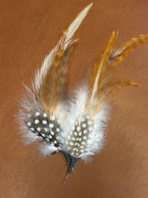 Load image into Gallery viewer, Reverse White Polka Dot Cluster Hat Feathers