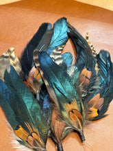 Load image into Gallery viewer, Copper &amp; Emerald Cluster Hat Feathers