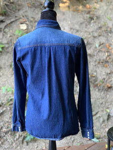 Denim Shirt with Pearl Snaps