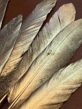 Load image into Gallery viewer, Medium Golden Glory Painted Feather Hat Jazz