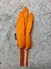 Load image into Gallery viewer, Orange Blue Hat Jazz Feather