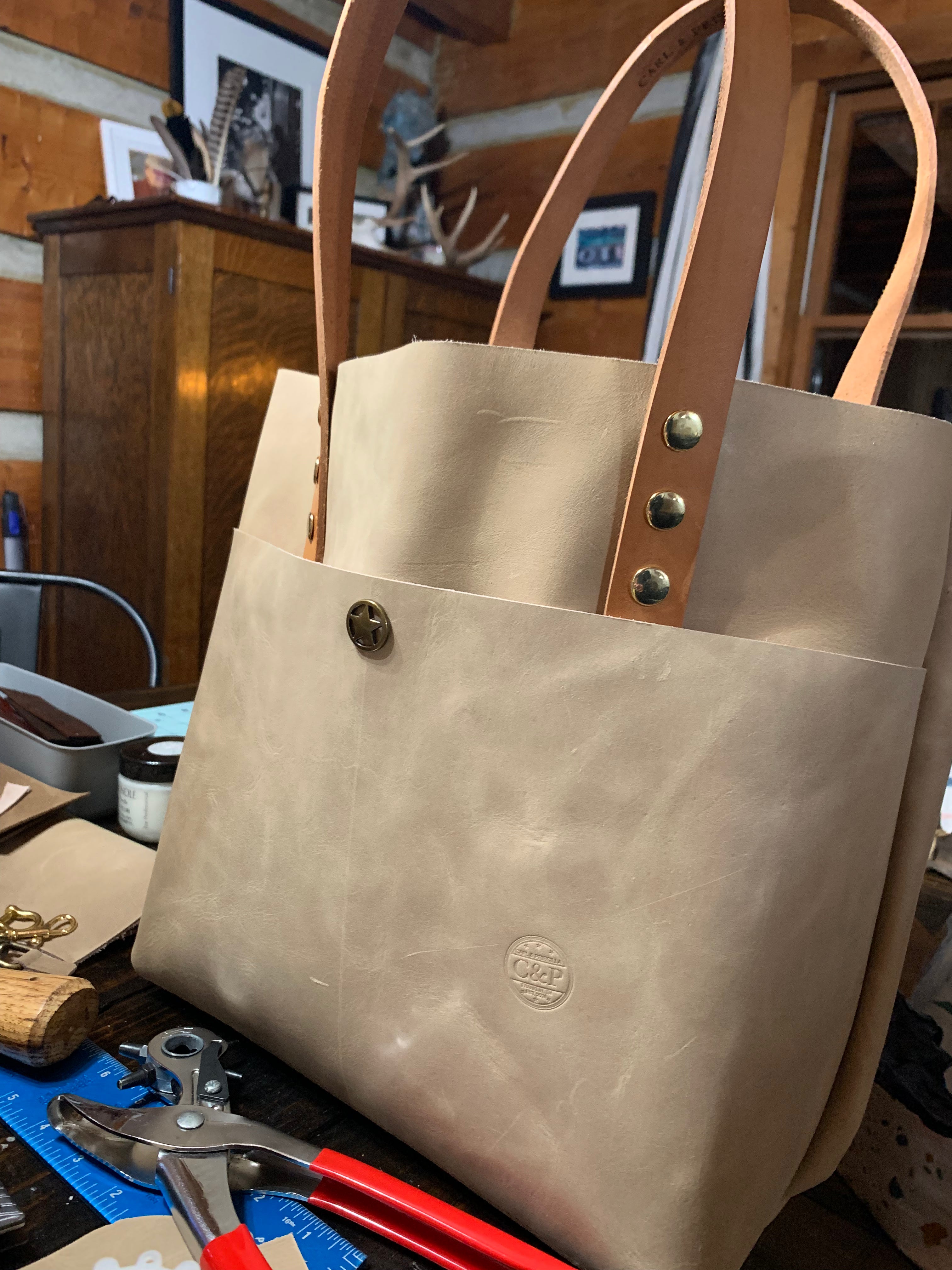 Big Mama Tote in Blonde Leather