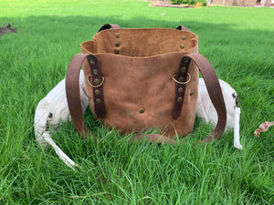 Custom Photographer's Big Mama Tote in Rustic Oil Tanned Leather