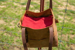 Custom Photographer's Big Mama Tote in Rustic Oil Tanned Leather