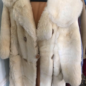 Vintage White Rabbit Fur Coat