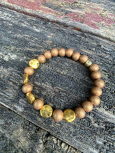 Load image into Gallery viewer, Golden Wood Beaded Bracelet