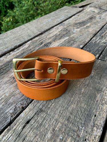 Men's Handcrafted Veg Tan Leather Belt