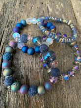Load image into Gallery viewer, Petite Blue Glass Rondelle Beaded Bracelet