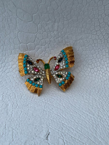 Colorful Vintage Butterfly Brooch
