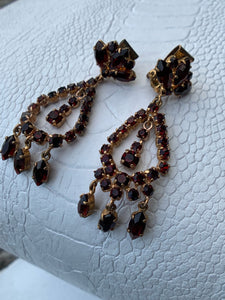 Vintage Garnet Drop Earrings