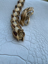 Load image into Gallery viewer, Rare Vintage TRIFARI Brushed Gold and Amber Bracelet and Earrings Set