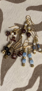 Smokey Sapphire & Freshwater Pearl Earrings
