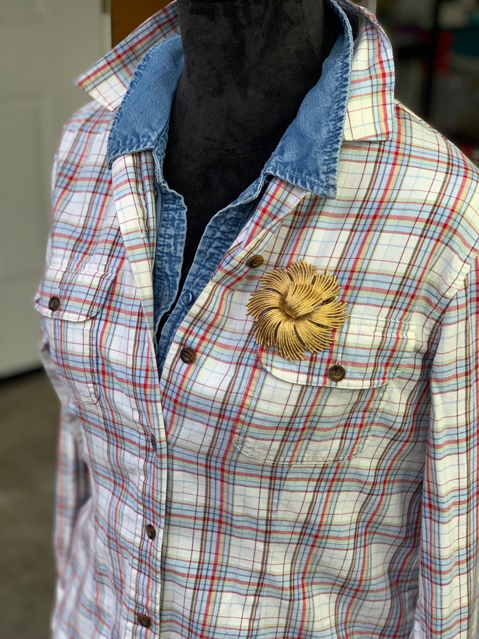 crazy horse dress shirts Crazy Horse Dress Shirt Mens Size XXL Long Sleeve Button Down Striped Multicolor