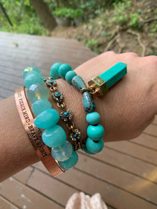 Turquoise & Copper Beaded Bracelet
