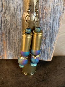 Custom Bullet Earrings with Multi Iris Agate Druzy Stones