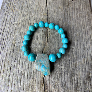 Turquoise Bracelet with Large Stone Accent