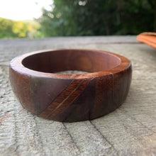 Load image into Gallery viewer, Private Collection Vintage Wood Bangle with Brass Details