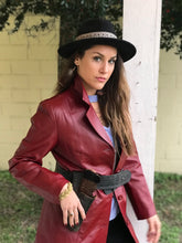 Load image into Gallery viewer, Vintage Red Leather Coat