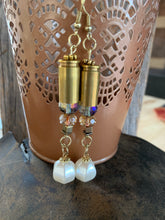 Load image into Gallery viewer, Custom Bullet Bead &amp; Pearl Drop Earrins