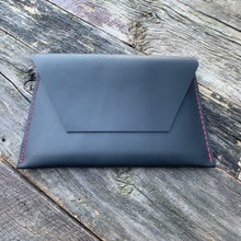 Load image into Gallery viewer, “The Carl” in Midnight Black Oil Tanned Leather with Red Stitching