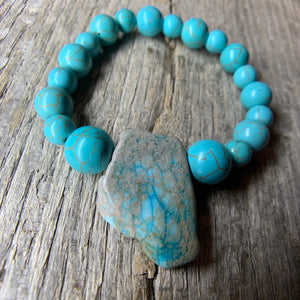 Turquoise Bracelet with Large Stone Accent