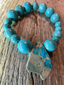 Turquoise Bracelet with Large Stone Accent