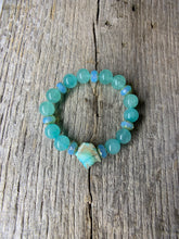 Load image into Gallery viewer, Turquoise Beaded Bracelet with Raw Stone Accent