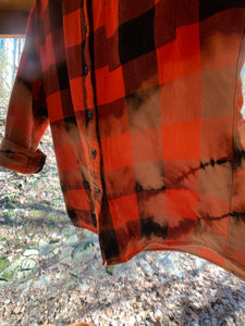C&P Distressed Flannel - Red & Black