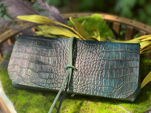 “The Priscilla” Custom Dyed Crocodile Embossed Leather