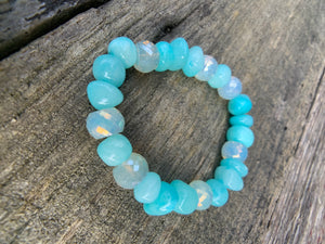 Glimmering Natural Stone & Glass Faceted Bracelet
