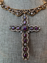 Load image into Gallery viewer, Private Collection Antique Brass Collar Necklace with Cross Pendant