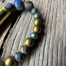 Load image into Gallery viewer, Vintage Brass Bullet Casing &amp; Agate &amp; Stone Beaded Bracelet