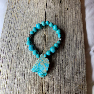 Turquoise Bracelet with Large Stone Accent