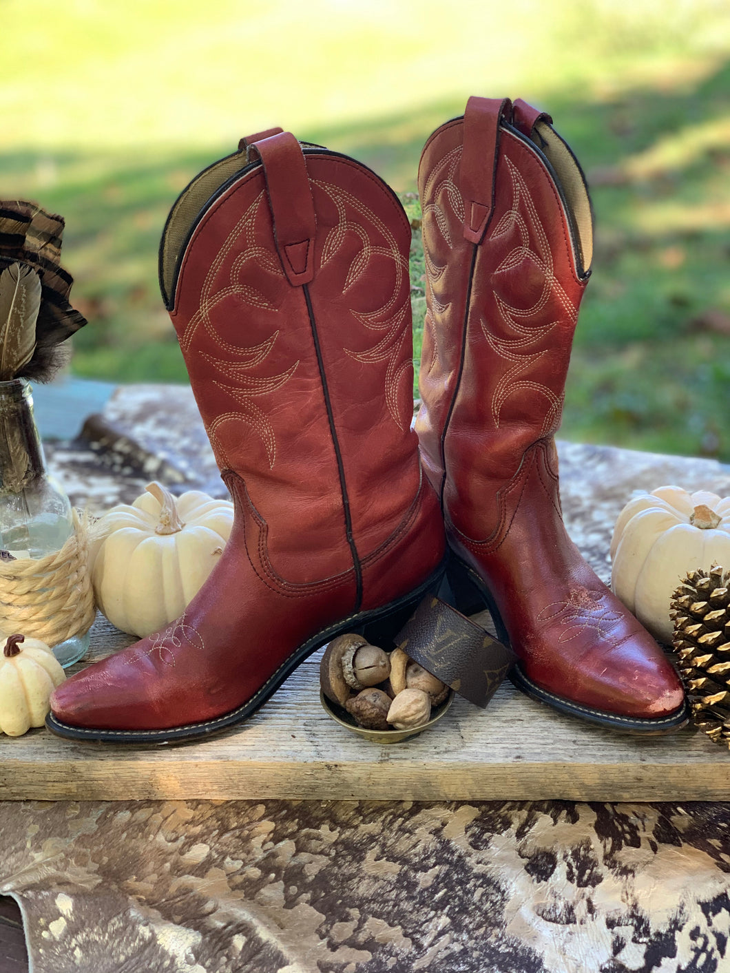 Red Vintage Wrangler Cowboy Boots