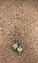 Load image into Gallery viewer, Turquoise &amp; Glass Faceted Threader Earrings