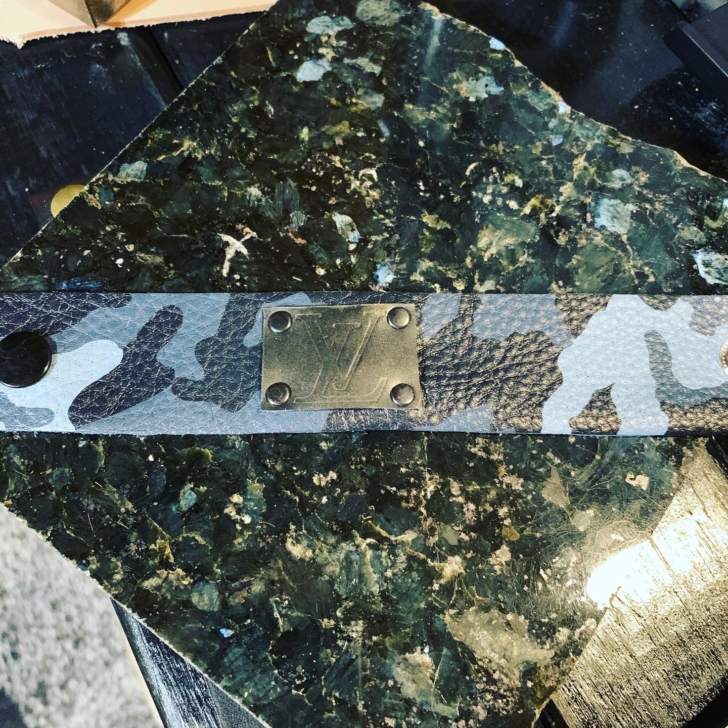 “The Blues” CAMO Printed Leather Cuff