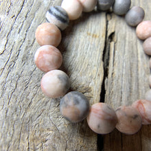 Load image into Gallery viewer, Beaded Bracelet Crafted from Pink Zebra Matte Semi-Precious Stone Beads