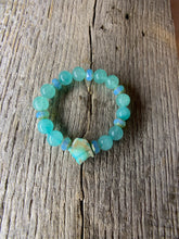 Load image into Gallery viewer, Turquoise Beaded Bracelet with Raw Stone Accent