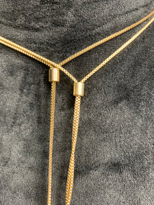 Bolero Gold & Leather Tassel Necklace
