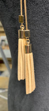 Load image into Gallery viewer, Bolero Gold &amp; Leather Tassel Necklace
