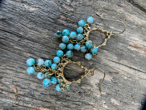 Rodeo Queen Turquoise Beaded Earrings