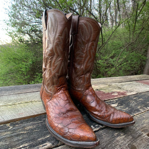 Men’s Vintage Cognac Justin Pull-On Cowboy Boots