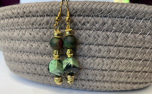 Green Turquoise & Kyanite Earrings