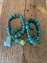 Load image into Gallery viewer, Turquoise Beaded &amp; Large Raw Stone Bracelet