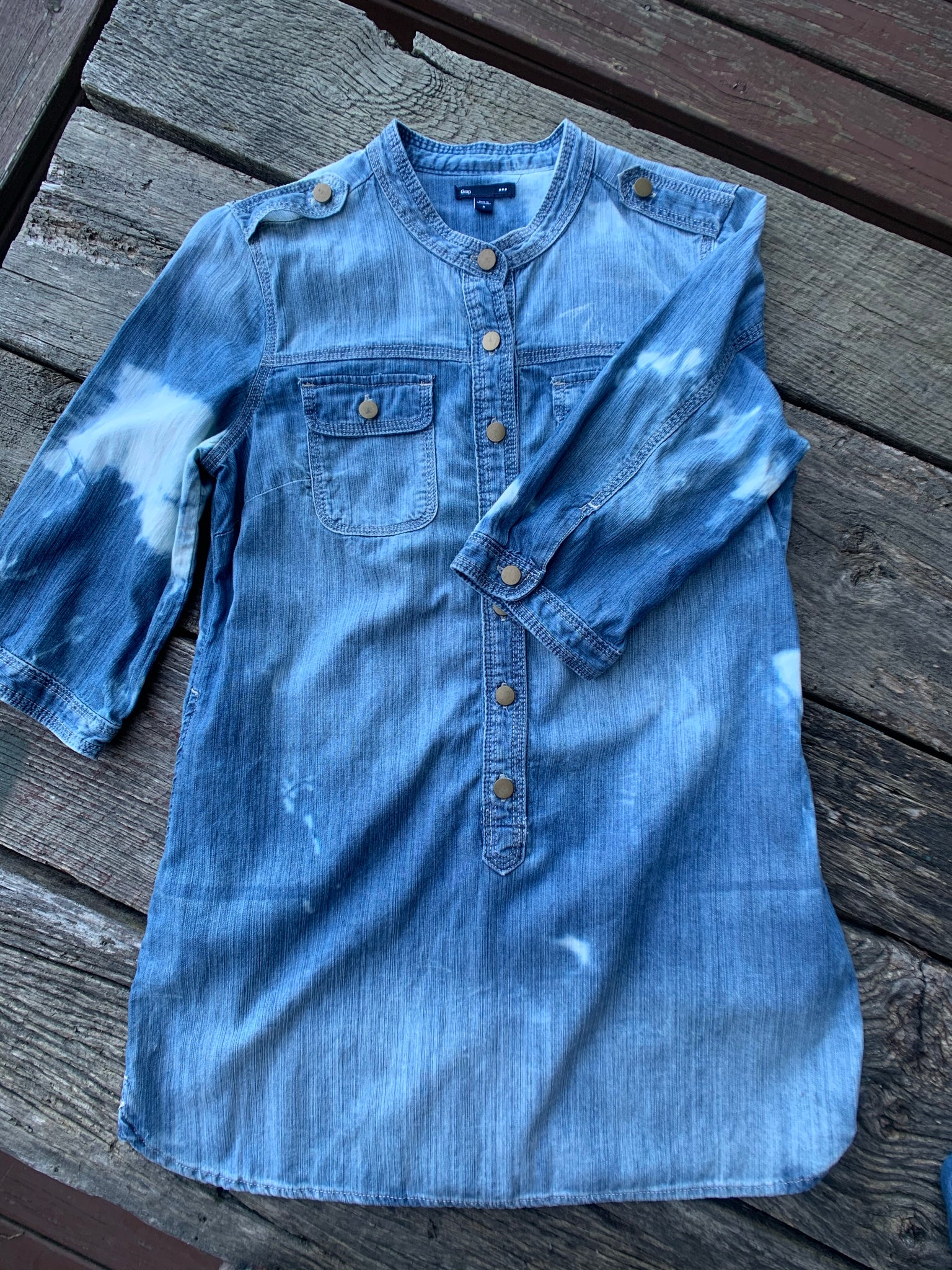 Vintage Gap Distressed Denim Shirt Dress Carl & Priscilla Vintage Gap Distressed Denim Shirt Dress Carl & Priscilla