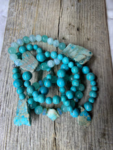 Load image into Gallery viewer, Turquoise Beaded Bracelet with Raw Stone Accent